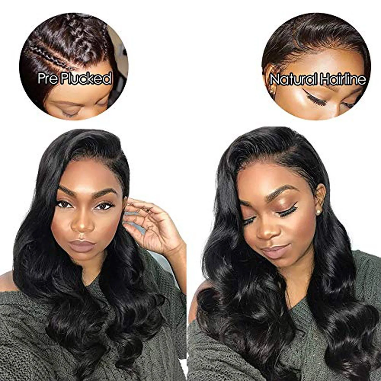 V Part Wig Body Wave Upgrade U Part Synthetic Wigs For Black Women Full Head Clip In Hair Black No Leave Out Thin Wig