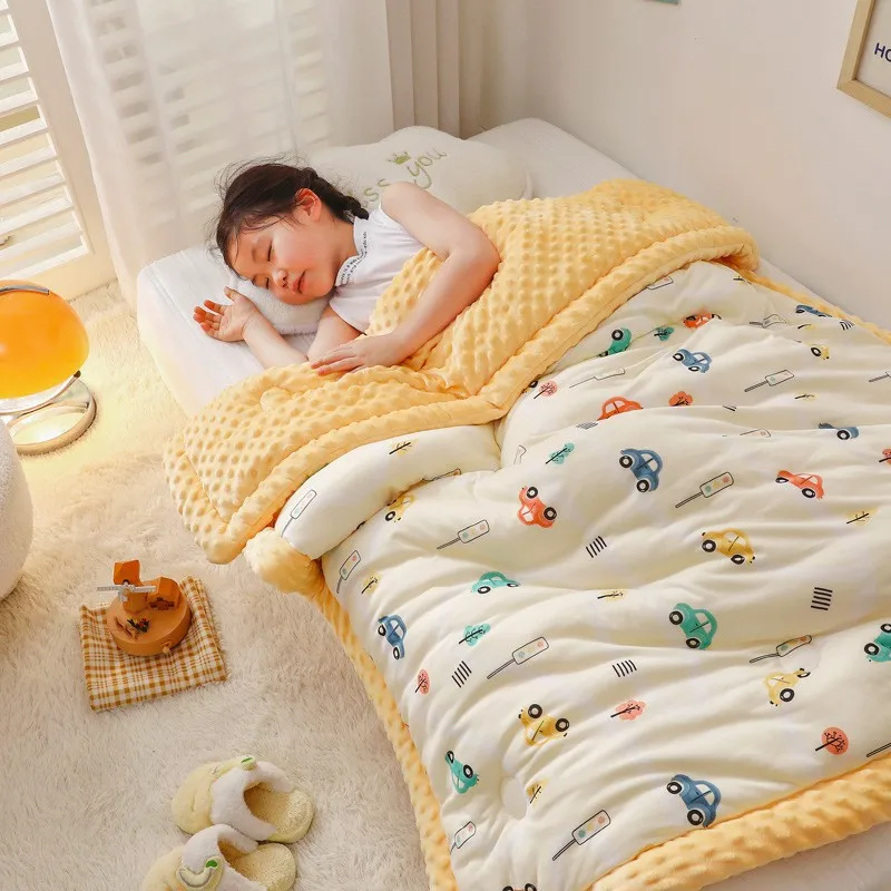 

Winter Warm Baby Quilt Comforter Quilted Blanket Summer Soft Nap Cover Bed Thick Blanket Newborn Infant Swaddle Wrap Bedding