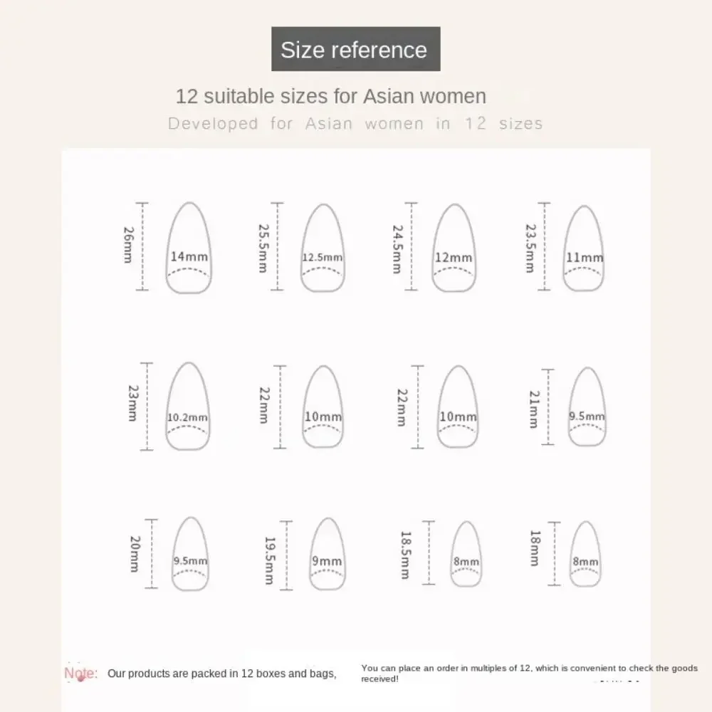 Manicure Long Almond False Nails Flowers French Fake Nials Purple Love Heart Detachable Press on Nails Women