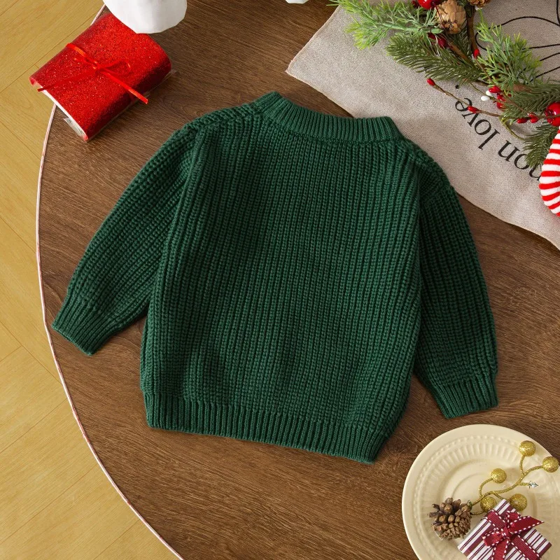   소녀 소년 니트 긴 소매 가을 겨울 스웨터 편지 풀오버 캐주얼 탑 아동 의류 3M-3Y