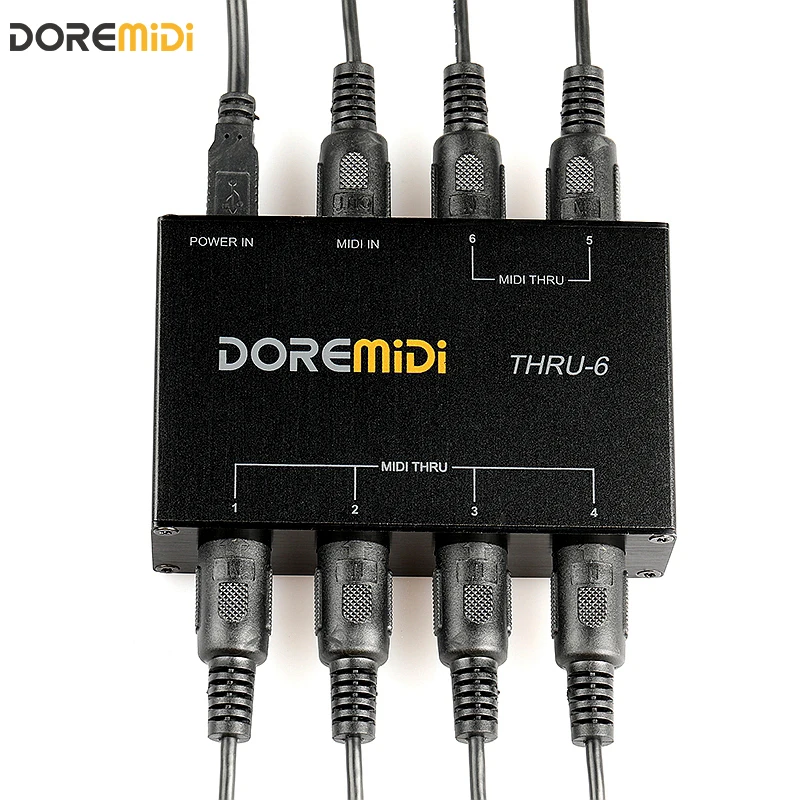 

DOREMiDi MIDI THRU 6 Thru Box Controller 1 Input 6 Output Standard MIDI Five-pin Interface