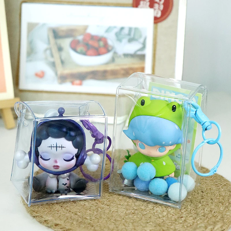 Cute Plush Doll Storage Case Thicken Transparent Keychain Bag Mystery Box Storage Pouch Wallet Classic Organizer Box