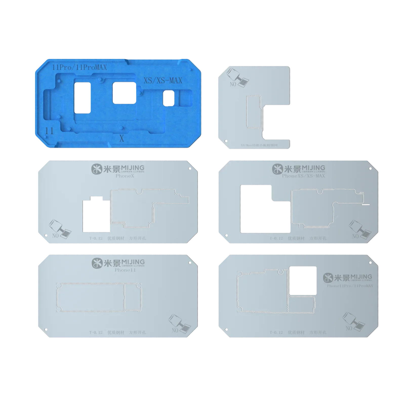 Mijing Z20 Pro Reballing Stencil Fixture kits iPhone X-17 Pro Max Motherboard Middle Frame Planting Tin Platform hand Tools