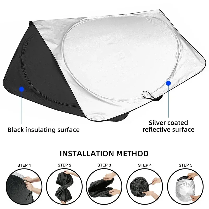 80x145cm Car Front Window Sunshade Shield Folding Windshield UV Block Cover For All Car Auto Accessories
