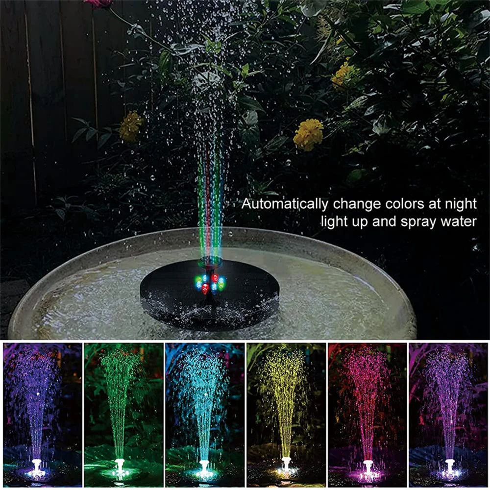 underwater disco light Waterproof Solar Floating Water Fountain with LED Lights Floating Garden Fountain Pump for Swimming Pools Pond Lawn Decor Light swimming pool lights underwater