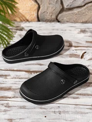 Men's Breathable and Comfortable Non-Slip Casual Clogs for Everyday Wear (Black)