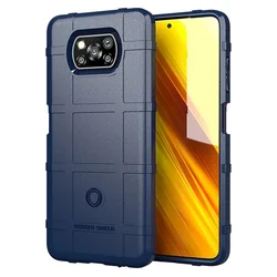 Rugged Shield Shockproof Silicone Phone Case - Soft TPU Protective Back Cover for POCO X3 Pro (Blue)