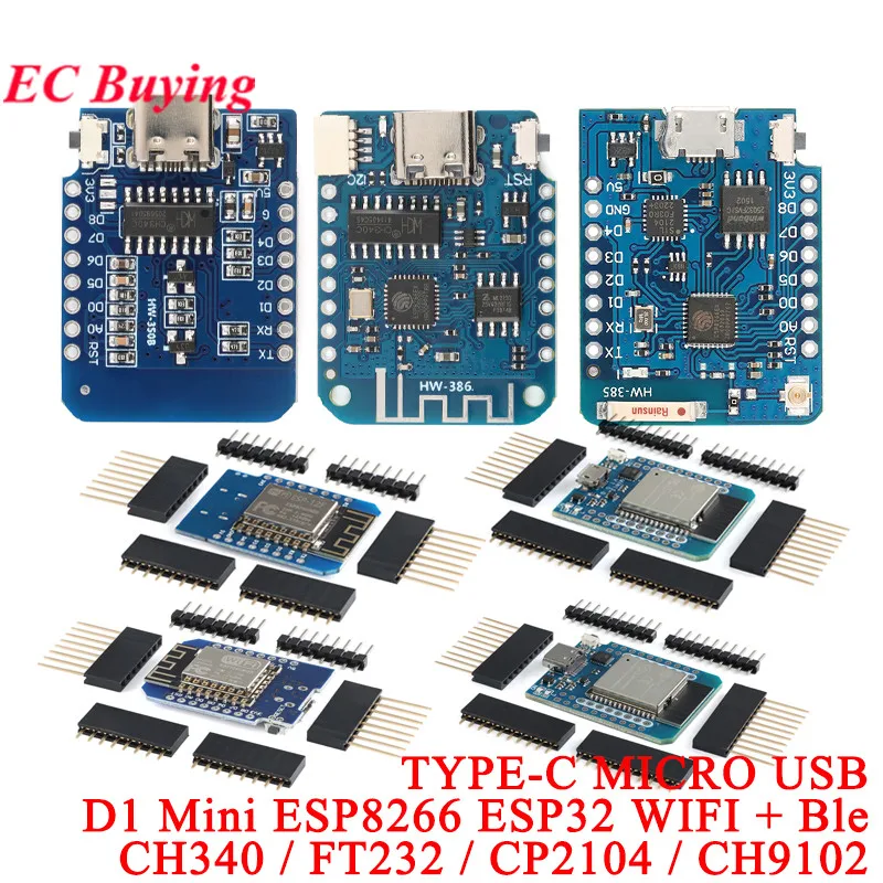 10 Stück/1 Stück WeMos LOLIN D1 Mini PRO NodeMcu Lua ESP8266 ESP32 ESP-12F WIFI Bluetooth-c CH340 FT232 CP2104 CH9102 MICRO TYPE-C USB