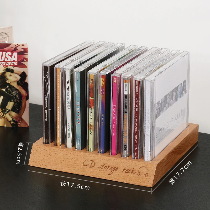Minicadena Display Cd Organizer Rack Retro Radio Music Holder Shelf Luxury Capacity CD Rack Cute Etagere Cd Storage Furnitures