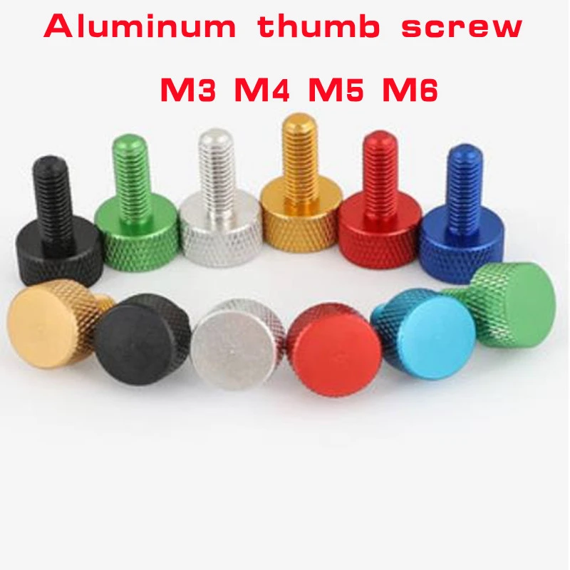 5pcs/lot aluminum thumb screw M3 M4 m5 m6*6/8/10/12/16/20 Computer