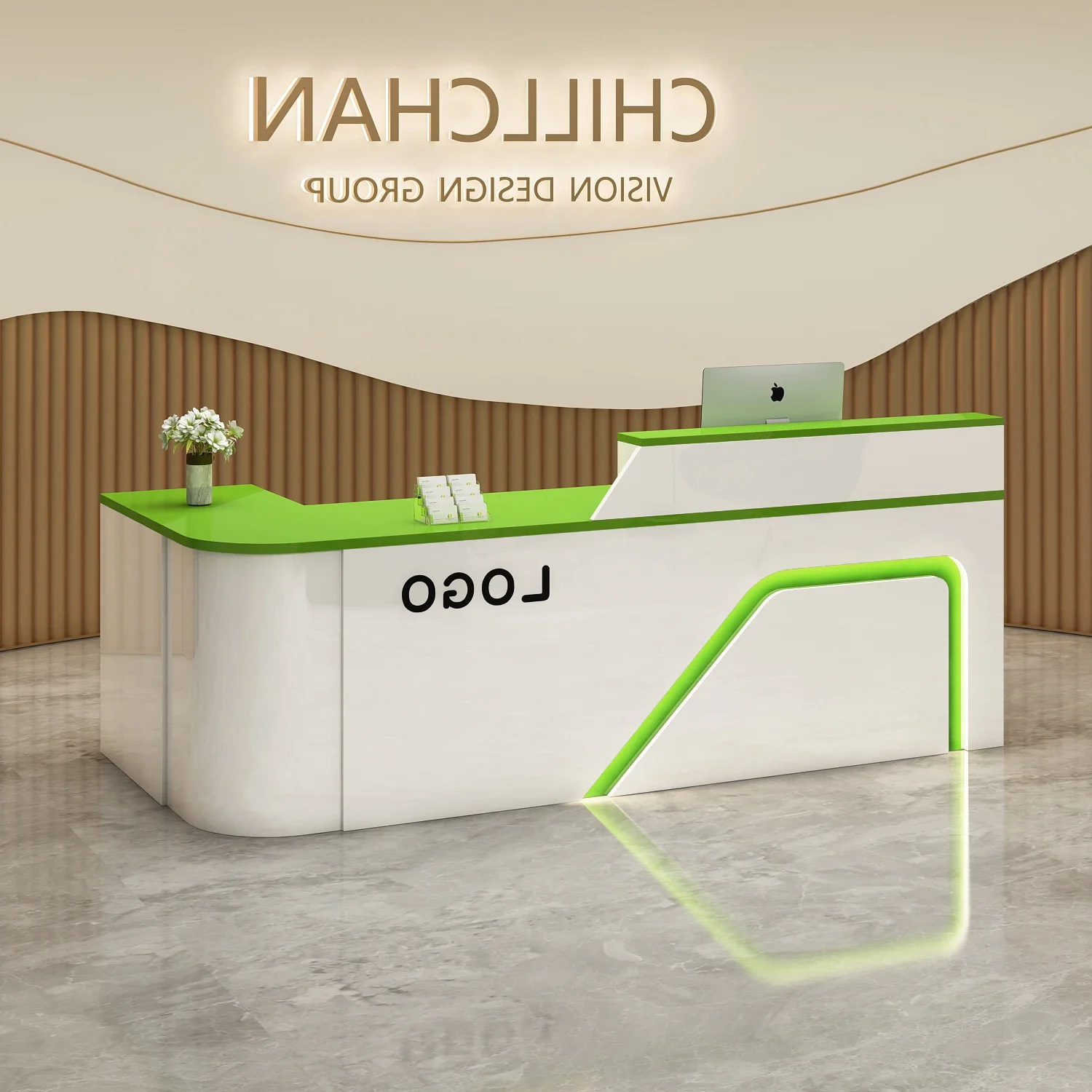 Design Counter Reception Desks Manager Black Bar Front Reception Center Office L-Shape Mostrador Negocio Commercial Furniture