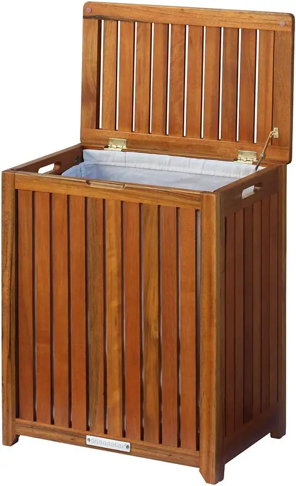 

Wood Spa Laundry Hamper 24.75 in high x 20 in Wide x 13.25 in deep, Brown Soap paper washing hand Lavadero de ropa portatil са