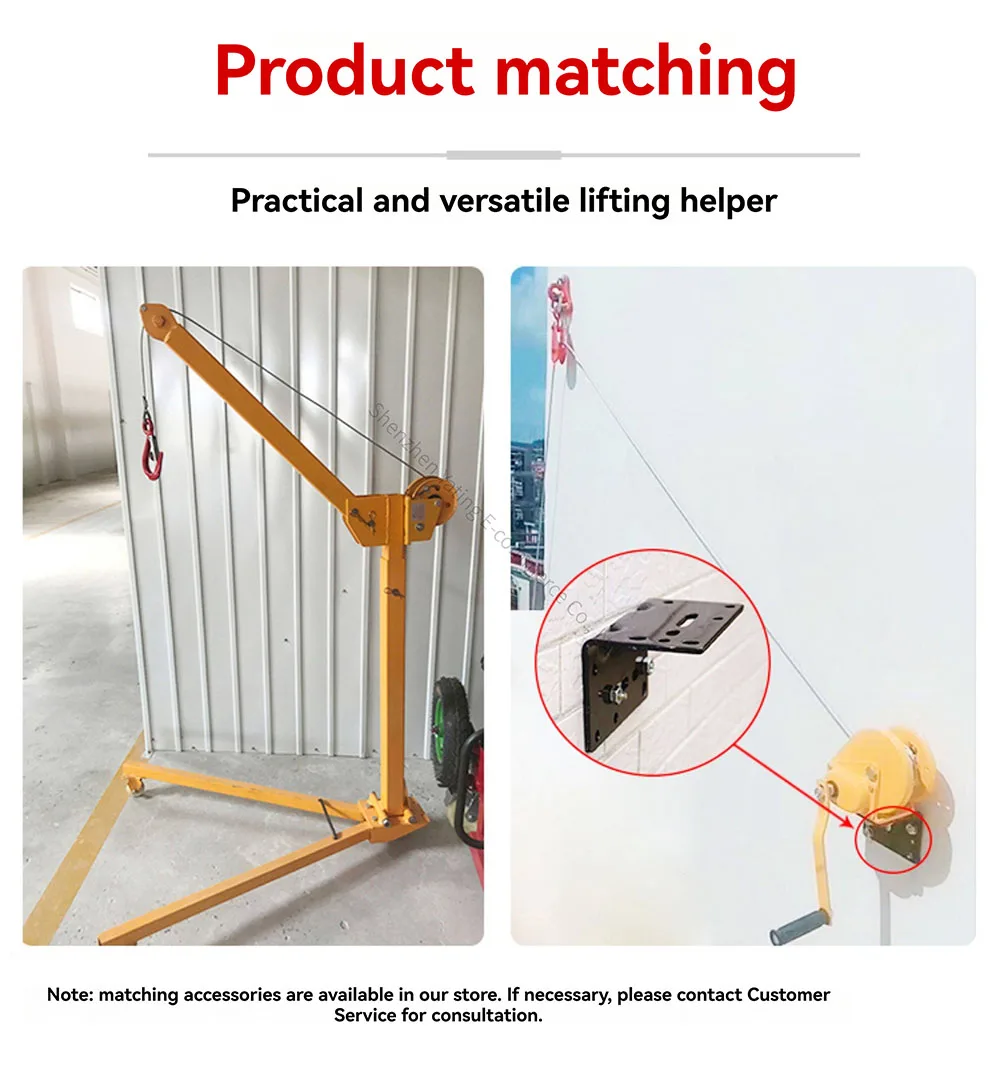 1800LB Portable Traction Hoist, Lifting Crane Hand Cranked Winch, Bidirectional