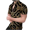 Men's Beach Dress Shirt 3D Print Summer Button Down Palmshadow Floral Short Sleeve Shirt Casual Slim Fit Party Hawaiian Shirts 3