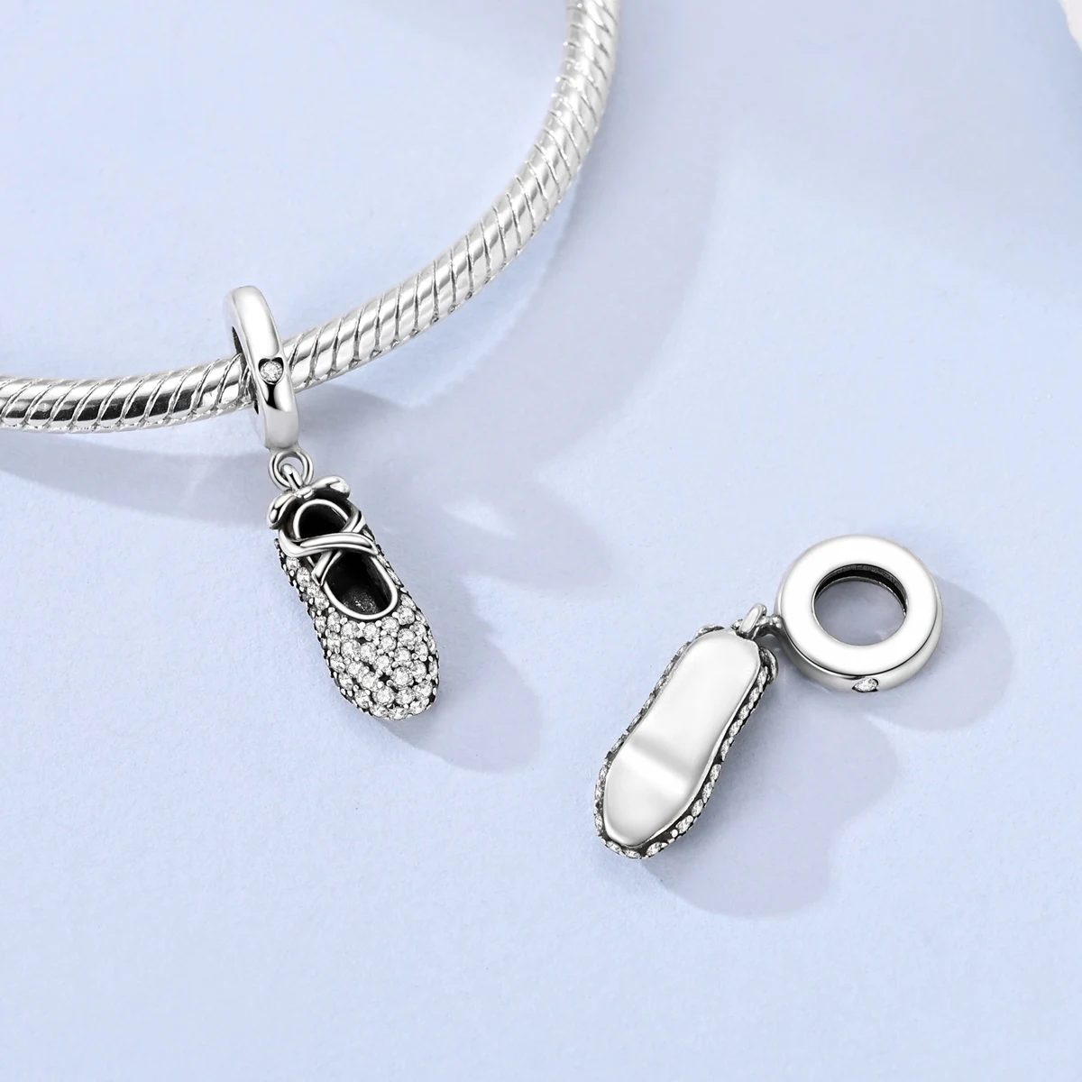 Silver Plated Sport Love Skate Shoe Dangle Charm Pendant