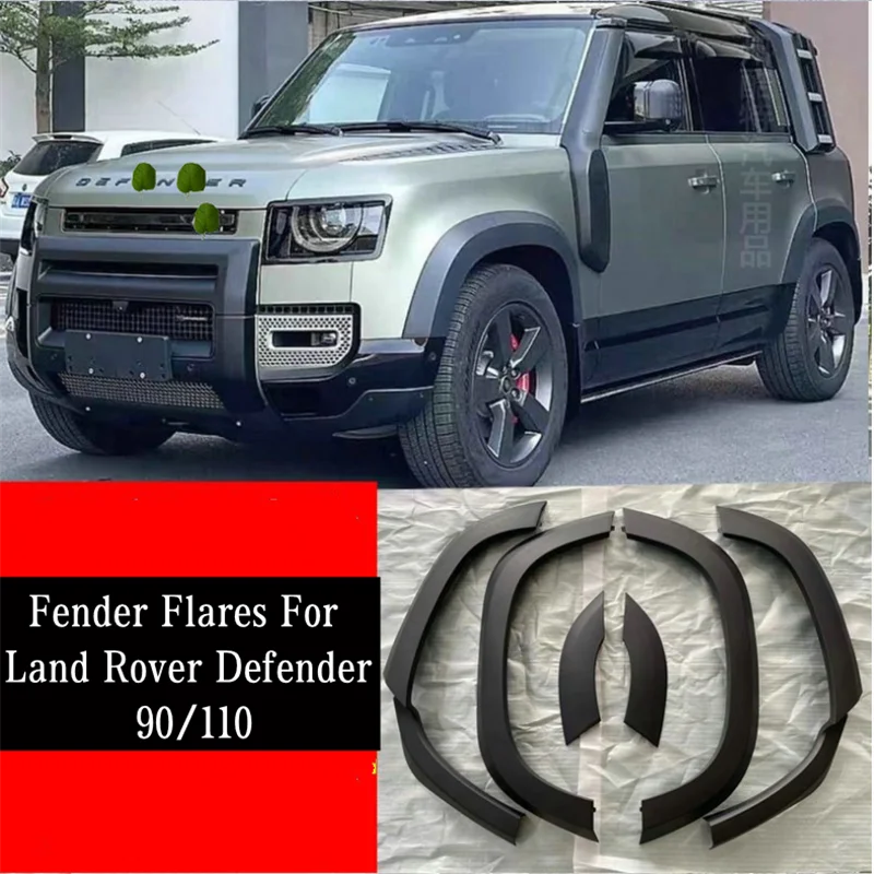 

For Land Rover Defender 90/110 2020-2023 High Quality ABS Black Wheel Eyebrow Round Arc Fender Mud Flaps Mudguards Splash Guards