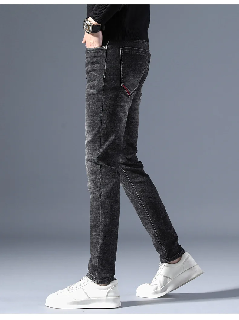 cargo jeans for men Black jeans autumn men's pants men's slim straight business stretch casual trousers fit jeans