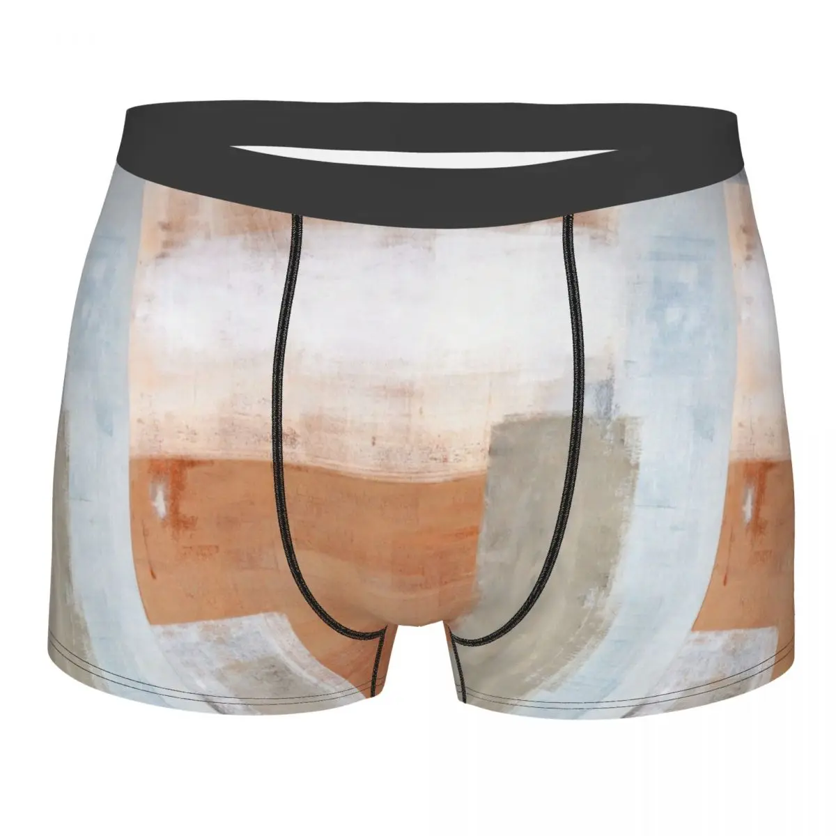 

Brown And Grey Abstract Art Men's Underwear Beautiful Modern Painting Boxer Shorts Panties Sexy Breathable Underpants for Male