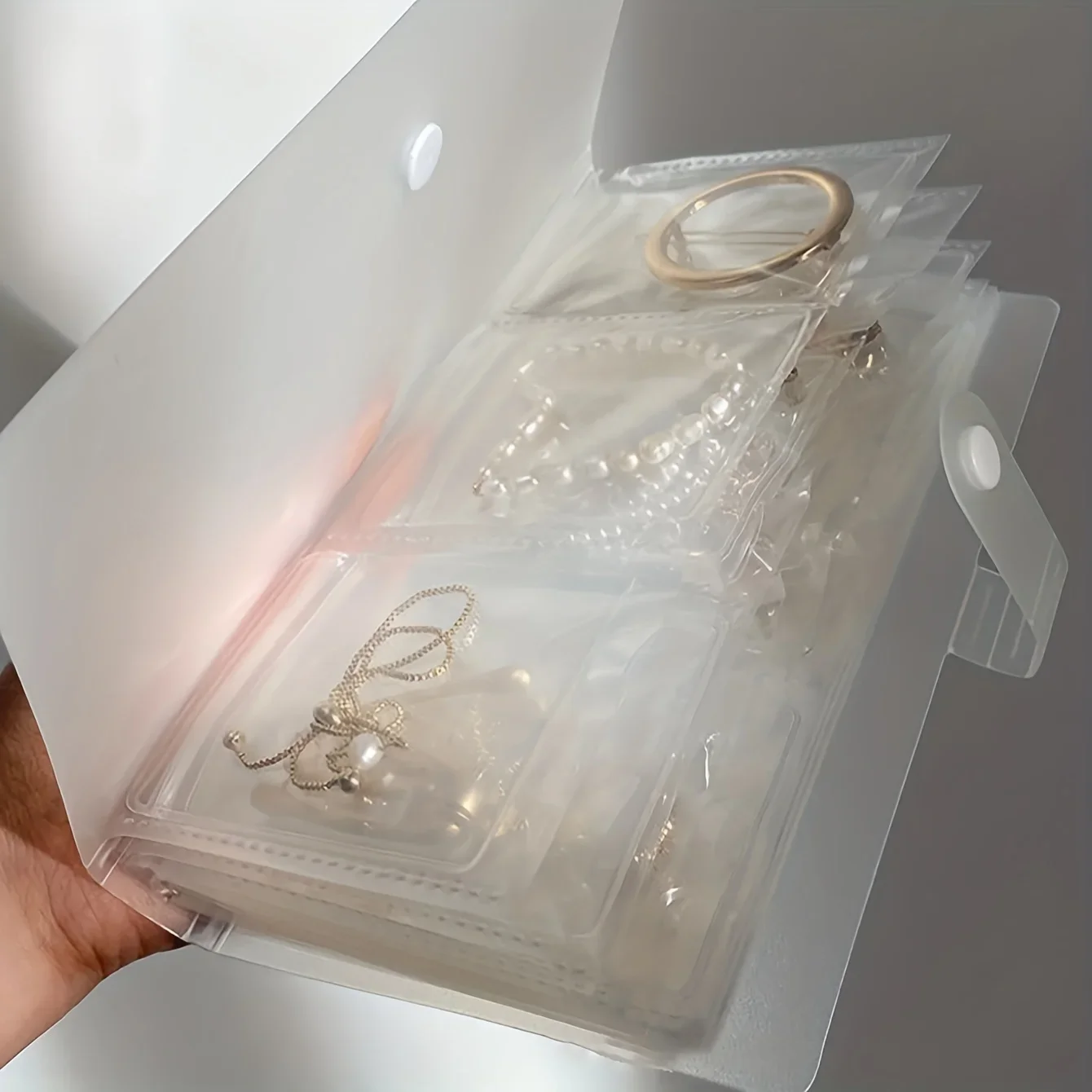 Transparent Book Portable Jewelry Organization