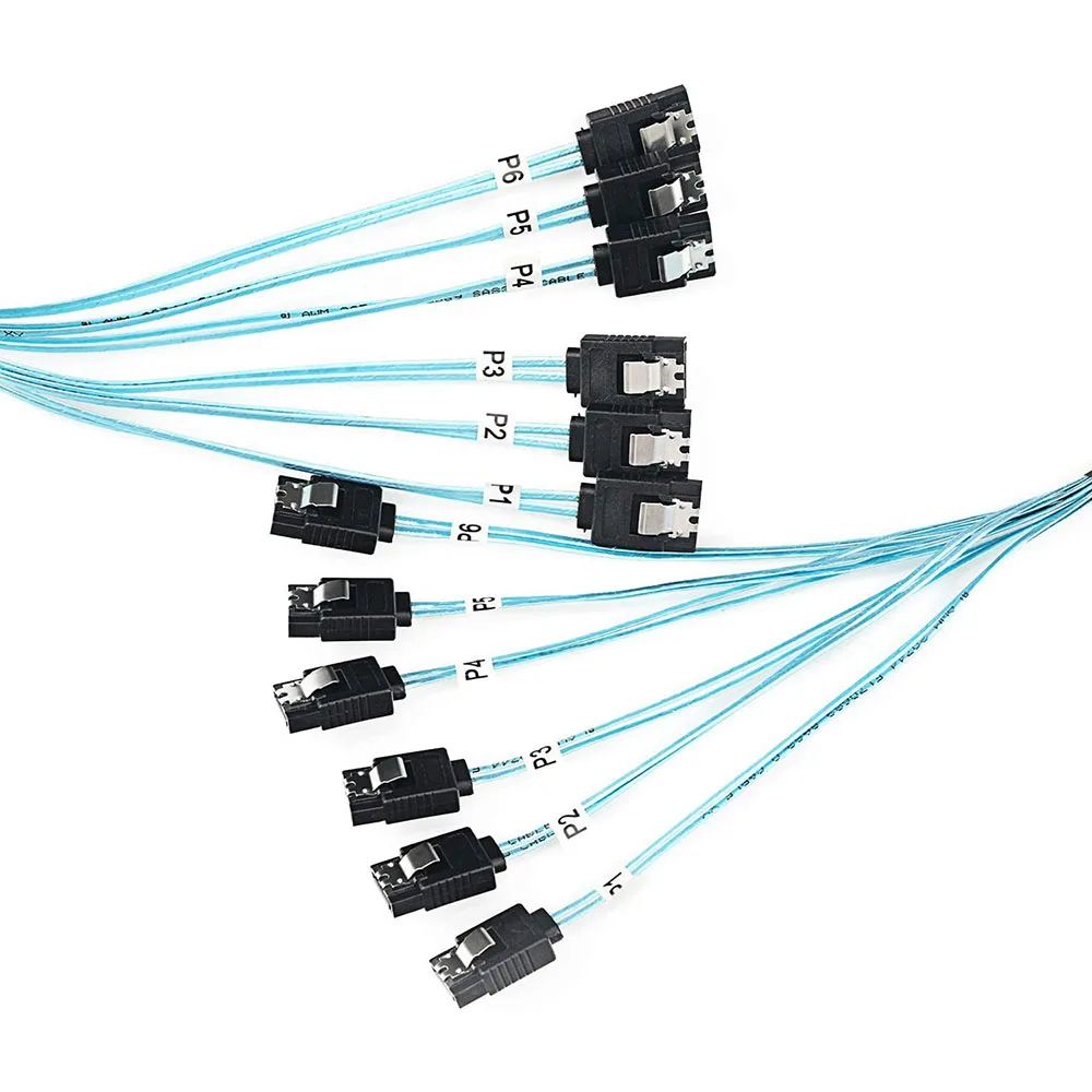 4/6Pcs/Set 6Gbps 7Pin SATA SAS 데이터 케이블 SATA-SATA HDD 연결 코드 서버 마이닝 장비용 하드 디스크 드라이브 장비