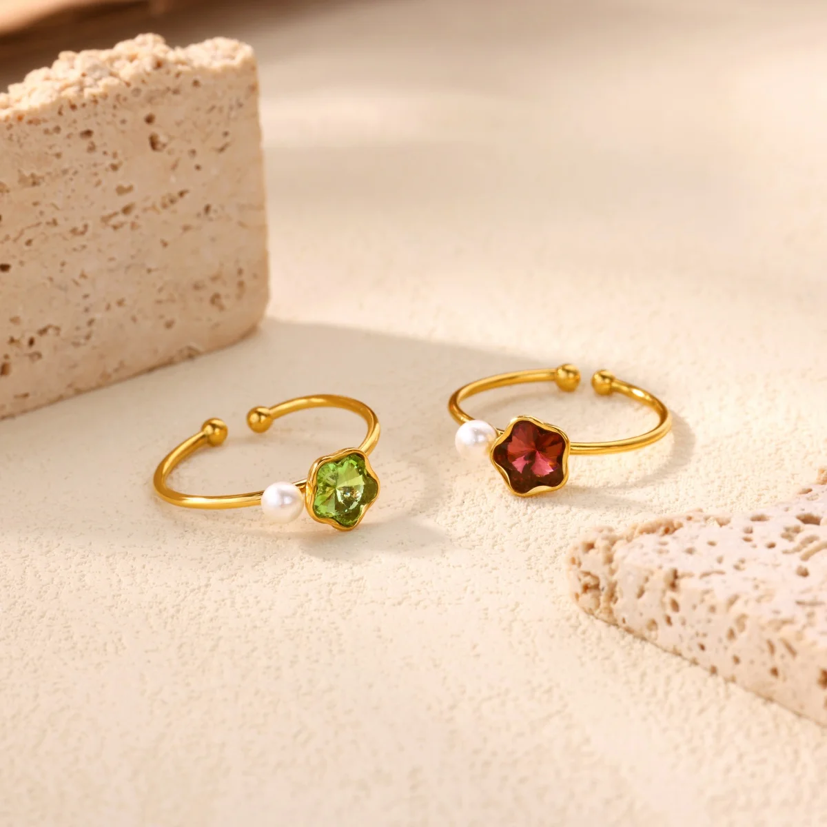 Zircon Rings Stainless Steel For Women