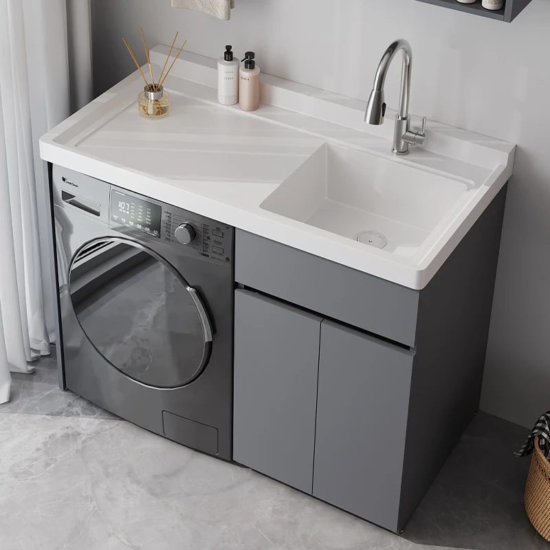Balcony Laundry Cabinet Combined Integrated Basin No Washboard Laundry Pool Bathroom Bathroom Cabinet Corner