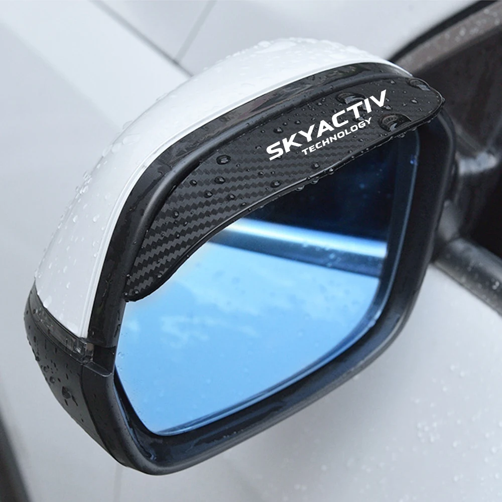 2pc car Rear view Mirror sticker rain eyebrow weatherstrip For SKYACTIV Mazda 2 3 5 6 8 cx3 cx4 cx5 cx7 cx8 cx9 cx30 mx5 rx8