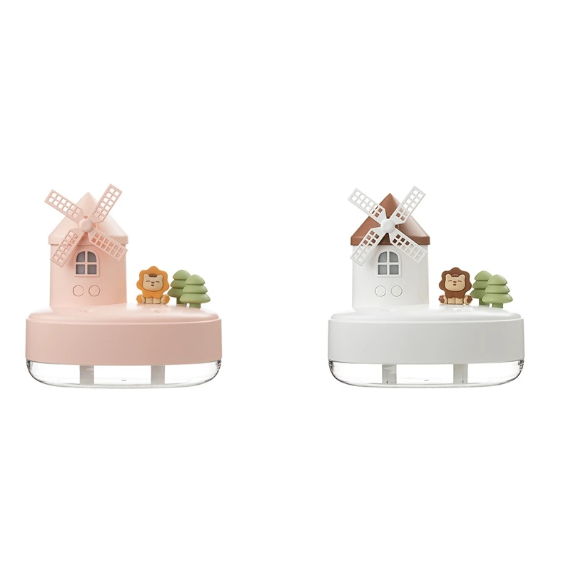 

650Ml USB Double Spray Nozzle Humidifier Diffuser Wireless Diffuser LED Light Music Box Humidifier Pink