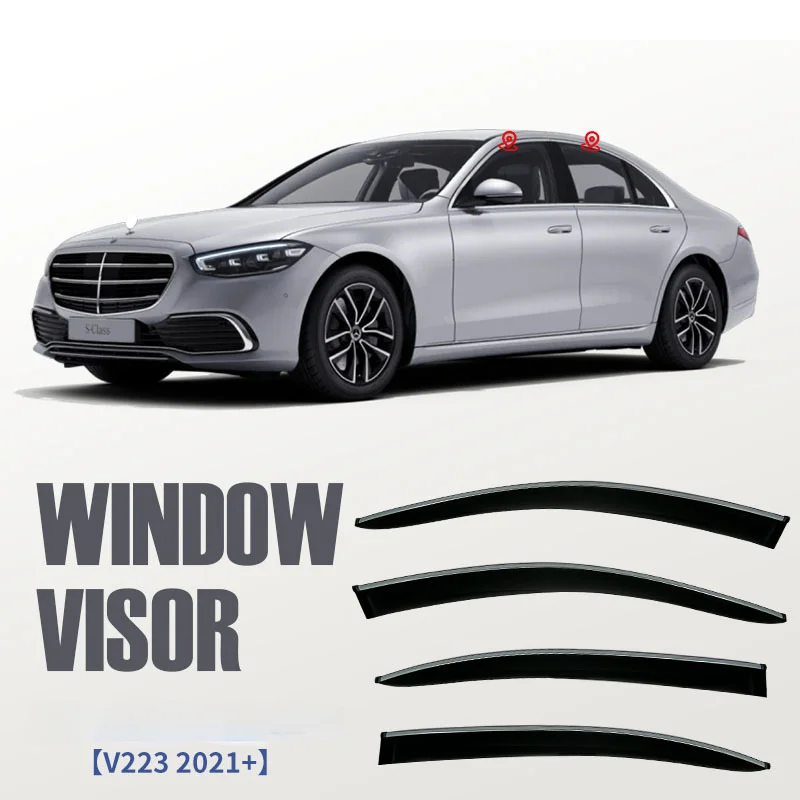 For Benz S Class W221 W222 V223 Accessories Window Visor Weather Guard Door Visor Vent Shades Weathershields Wind Rain Guard