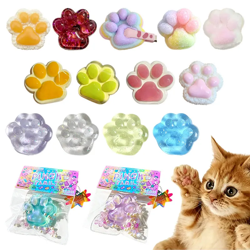 Cute Paw Soft Jelly Feel Decompressing Stress Relief Slow Rebound Squishy Toys Xmas Gifts For Adults Cat Claw_voghion.com