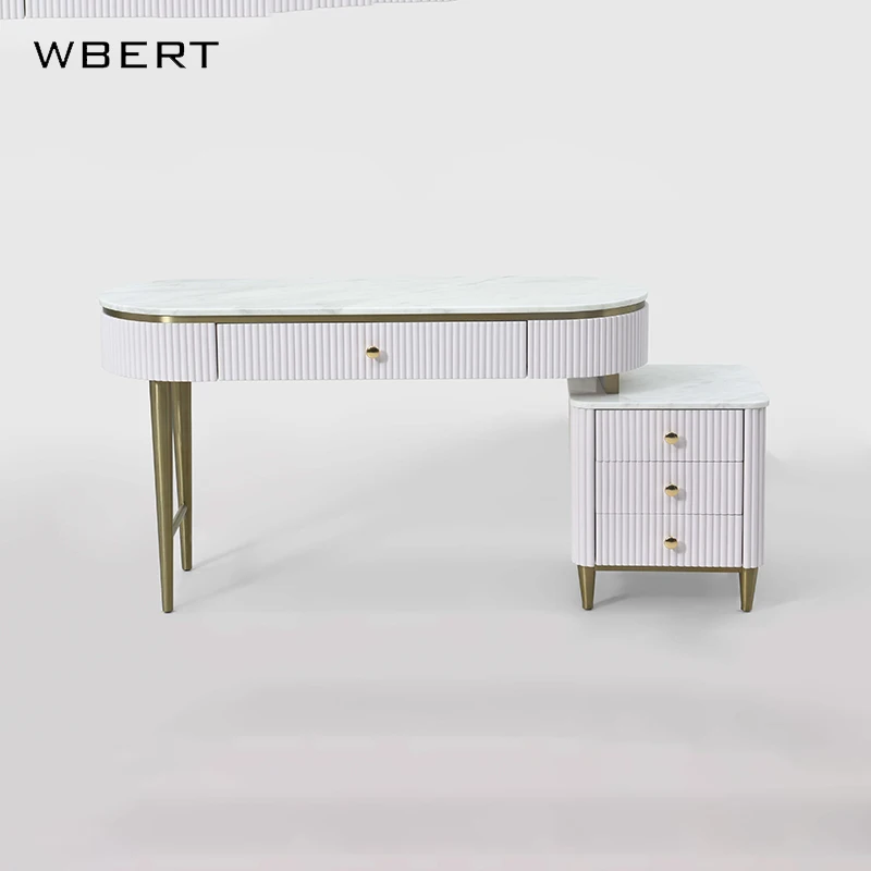 Wbert Nordic Light Luxury Vanity, Modern Minimalist Makeup Station,suitable For Small Bedrooms,integrated Storage And Study Desk