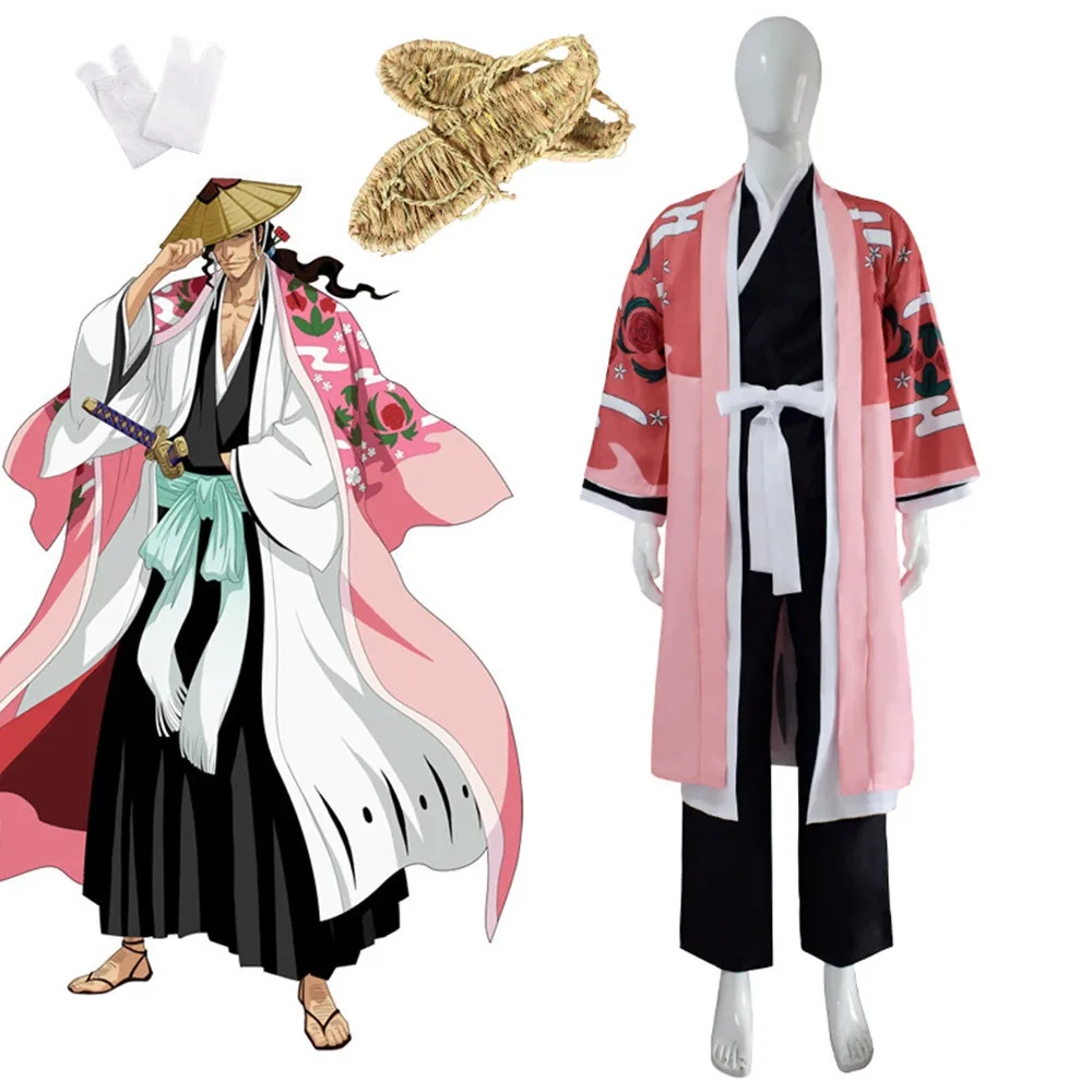 

Anime Bleach Kyouraku Shunsui Cosplay Costume 8th Division Captain Uniform Clothes