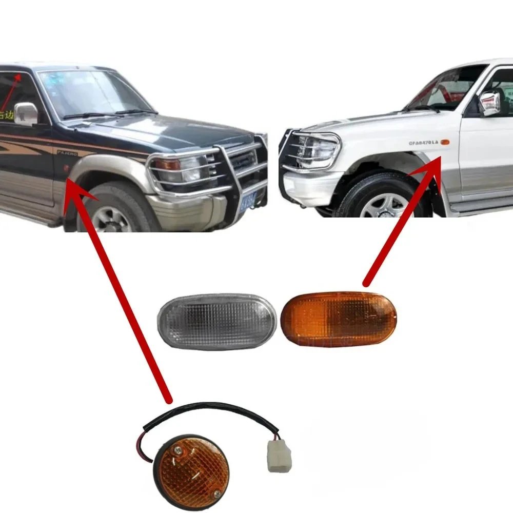 QKLsudua, 1 coppia di indicatori anteriori per parafango anteriore a LED, compatibili con Ci-troen C4 Pi-casso, compatibile con Peu-geot Sequential Blinker Lamp-Crystal bianco