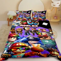 Housse de couette Roblox, ensemble de literie pour adolescents, housse de couette douce, décoration de chambre à coucher, dortoir, cadeaux d'anniversaire 2