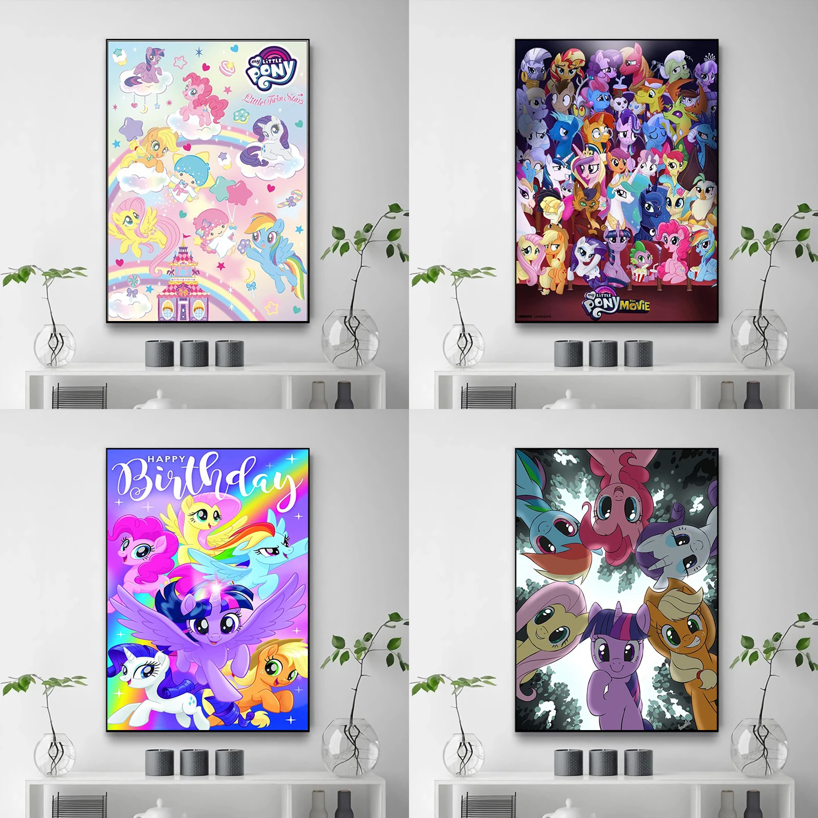 

My L-Little Cute Cartoon Pony Poster Decor for Room Home Decorations Bedroom Decoration Decorative Paintings Wall Posters Art