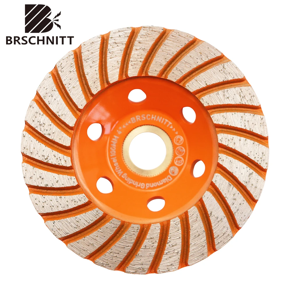 BRSCHNITT Dia100mm Diamond Grinding Wheels for Grinding Polishing Concrete Masonry Granite Marble Turbo Hole Saw Sintered Wheel grinding cup wheels grinding head tool hardness test head grinding adapters