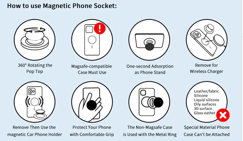 N52 Magnet Ring Finger Erweiterung Ständer Magnetische Faltbare Telefon Griff Halter Für Samsung Halterung Buchse Tasche Für Magsafe iPhone 17 – Detail 8
