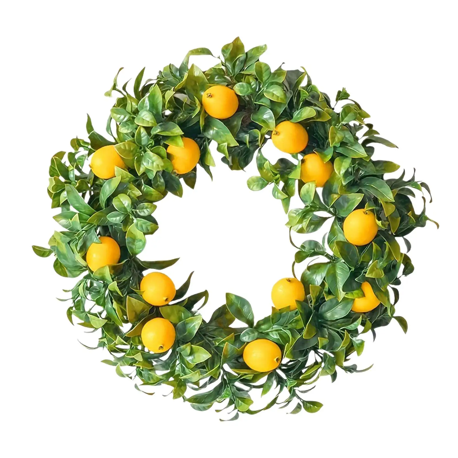  Artificial Wreath Round Wall Hanging Ornament Spring Wreath Garland for Celebration Party Indoor Outdoor Garden Festival