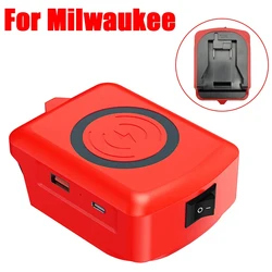 High - Speed Wireless Charging Adapter with Type C & USB Output (For Milwaukee)