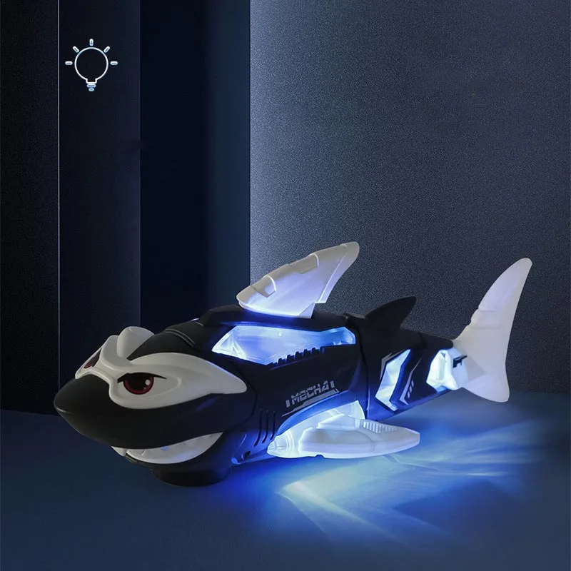 New Children's Electric Universal Mechanical Crab Spray Lamp Sound Effect Reptile Shark Animal Electric Toy Children's Gift