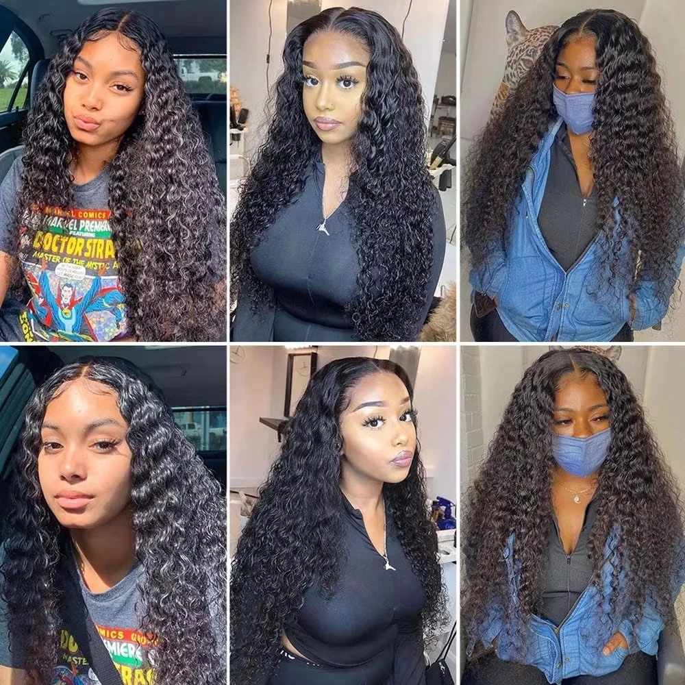 Rosabeauty Curly Human Hair Bundles With Transparent Deep Wave Brazilian Extension for Women Weave 3 4 Bundles Natural Color 6