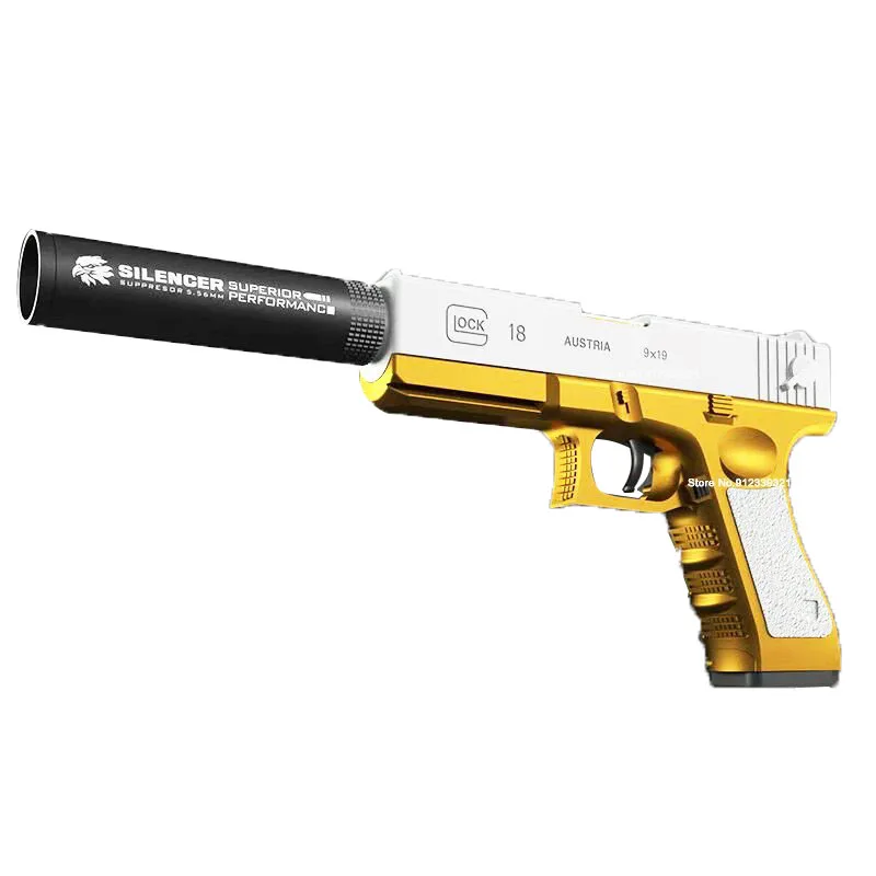 Kids Golden Desert Eagle Soft Shell Bullet Toy Gun Outdoor