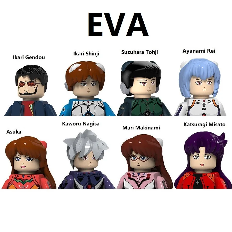 

New Cartoon Anime Characters EVA Ayanami Rei Set Building Block Mini Action Figure Toys