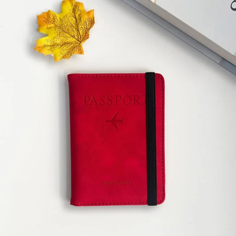 RFID Blocking Leather Passport Holder Wallet - Multi-Function Travel Case for Men  Women