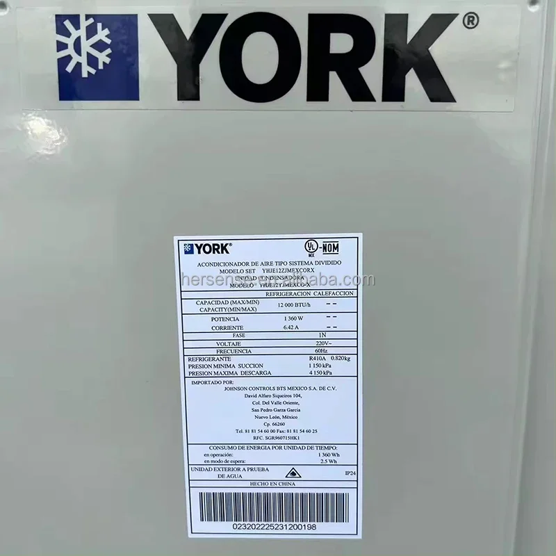 12000btu York triple inverter air conditioner ac mini split aircon wall unit climatiseur r410 black 2