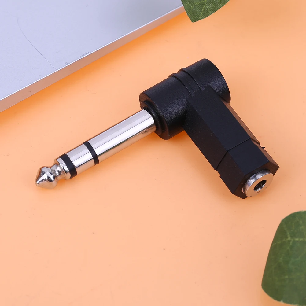 3.5mm 스테레오 암 커넥터 - 6.35mm 모노 스테레오 수 커넥터 90도 오디오 어댑터