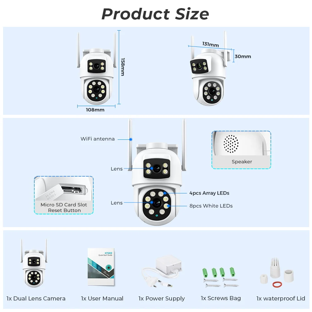 4K 8MP PTZ WIFI Camera Dual Lens Dual Screen 4X Digital Zoom IP Camera 4MP HD Auto Tracking Outdoor CCTV Surveillance iCSee App 9 S8e9174845b564304b858eb970c9980e2P 4K 8MP PTZ WIFI Camera Dual Lens Dual Screen 4X Digital Zoom IP Camera 4MP HD Auto Tracking Outdoor CCTV Surveillance iCSee App