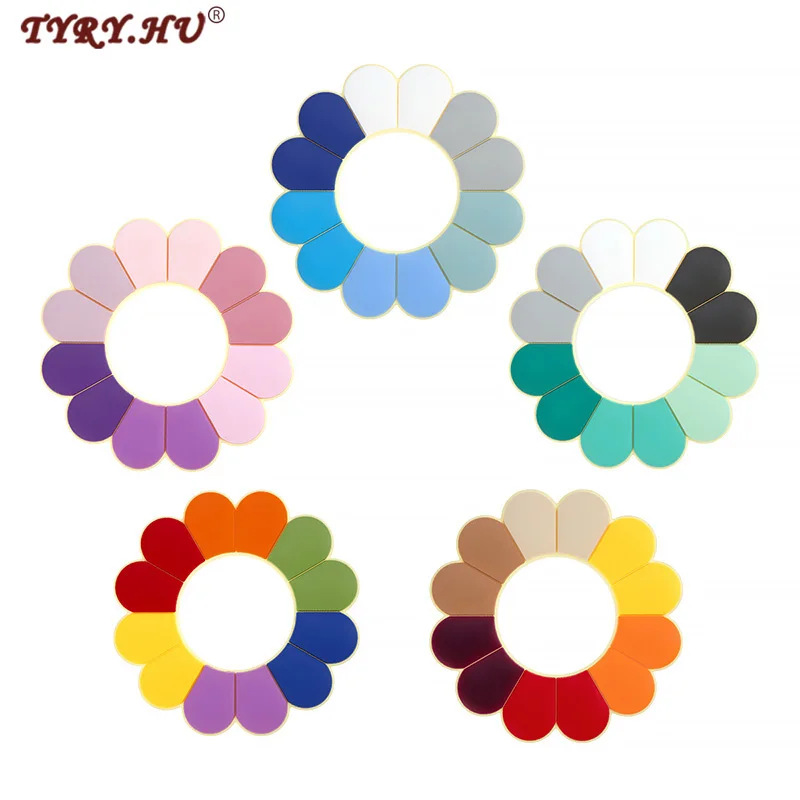 

TYRY.HU 1pc Silicone Teether Baby Teething Toys Cartoon Flower BPA Free Baby Teether DIY Pendant