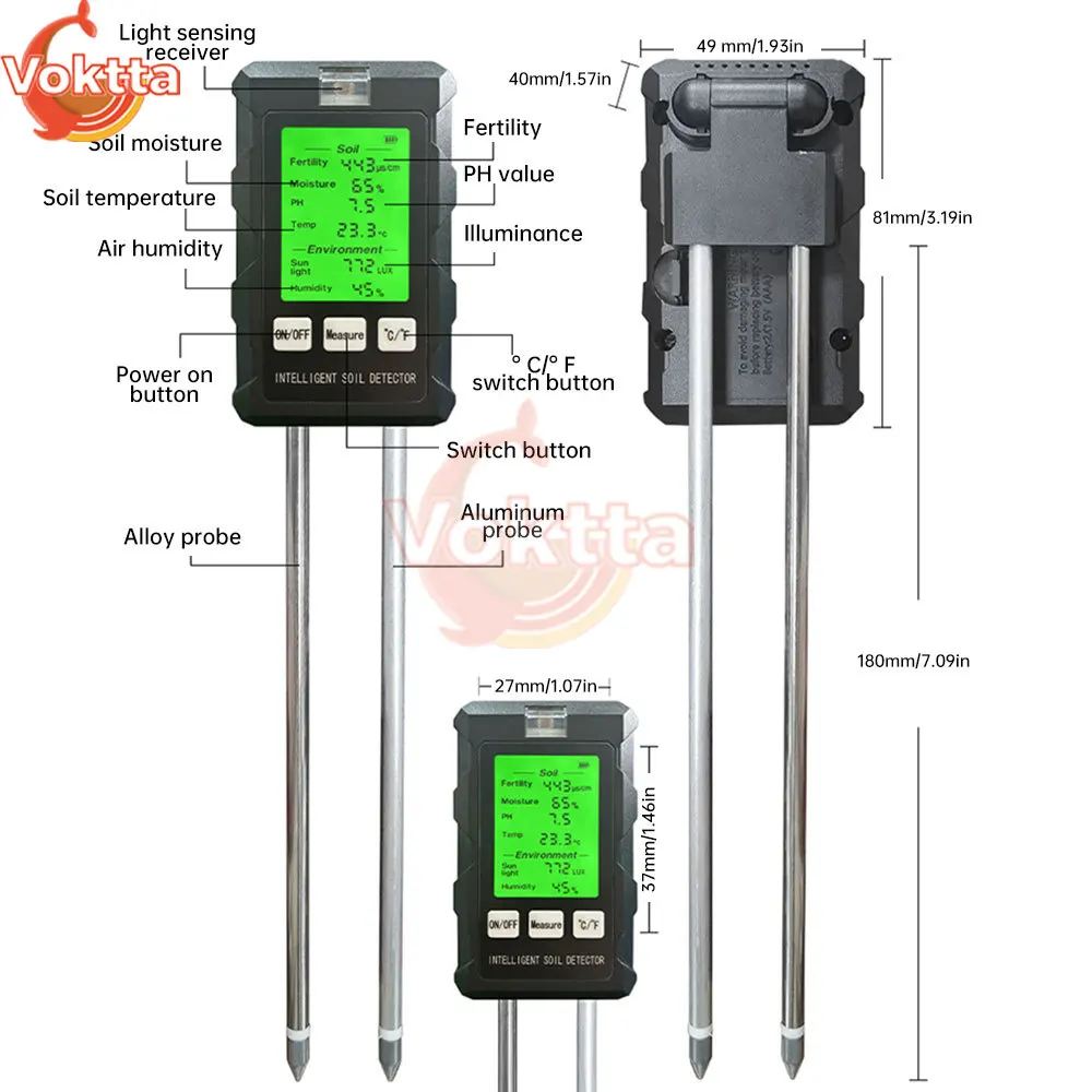 Soil Tester PH Meter Moisture Sensor