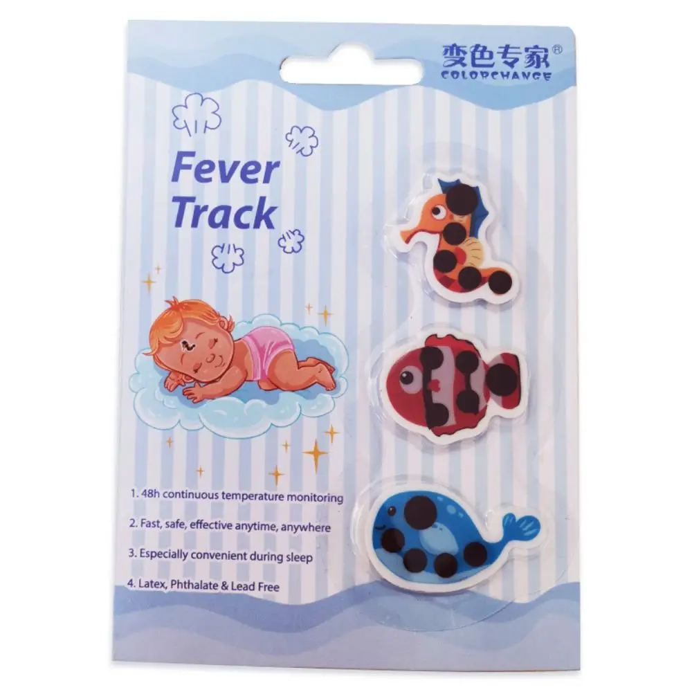 Cartoon Baby Thermometer Strips Efficient Body Fever Thermometer Fever Indicator Stickers Baby Care Forehead Head Strip 3